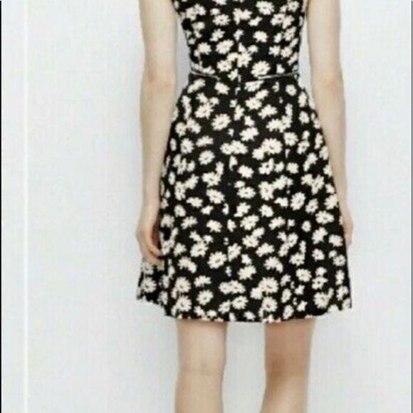 Ann Taylor size 0 black daisy midi dress sleeveless floral - Picture 3 of 9